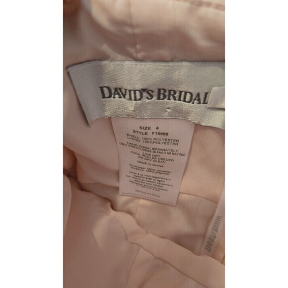 David's Bridal Strapless Petal Pink 4 Chiffon Whimsical Fairy F15555 - Picture 6 of 8